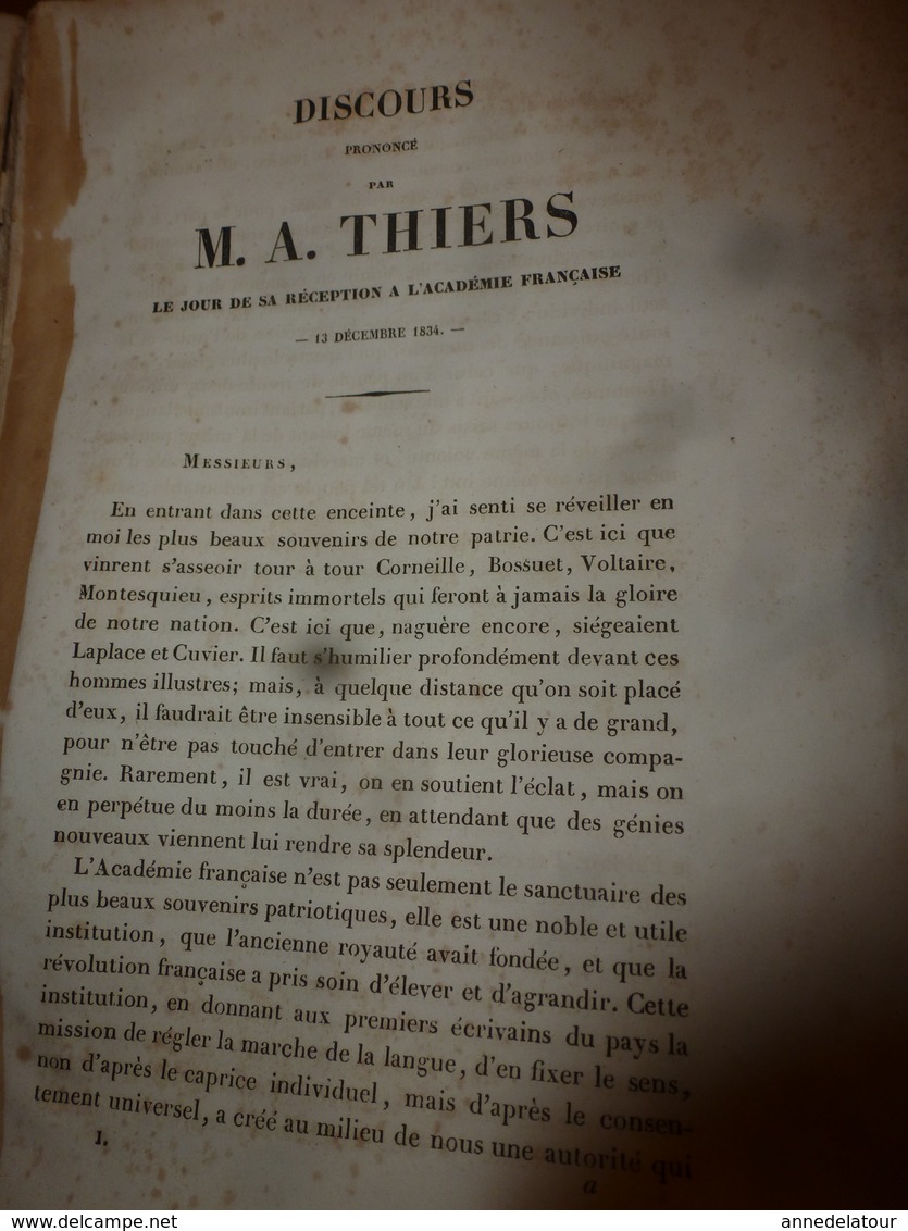 1839  HISTOIRE De La RÉVOLUTION FRANÇAISE Tome 1  , Par M. A. Thiers - 1801-1900