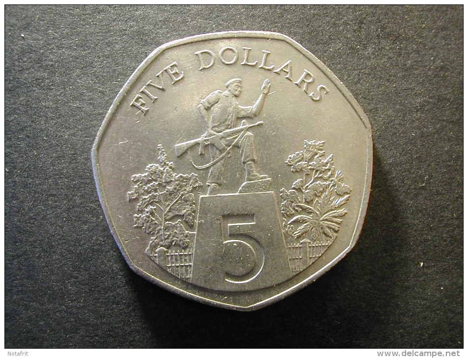 Liberia 5 Dollars 1985   Rare   VF - Liberia