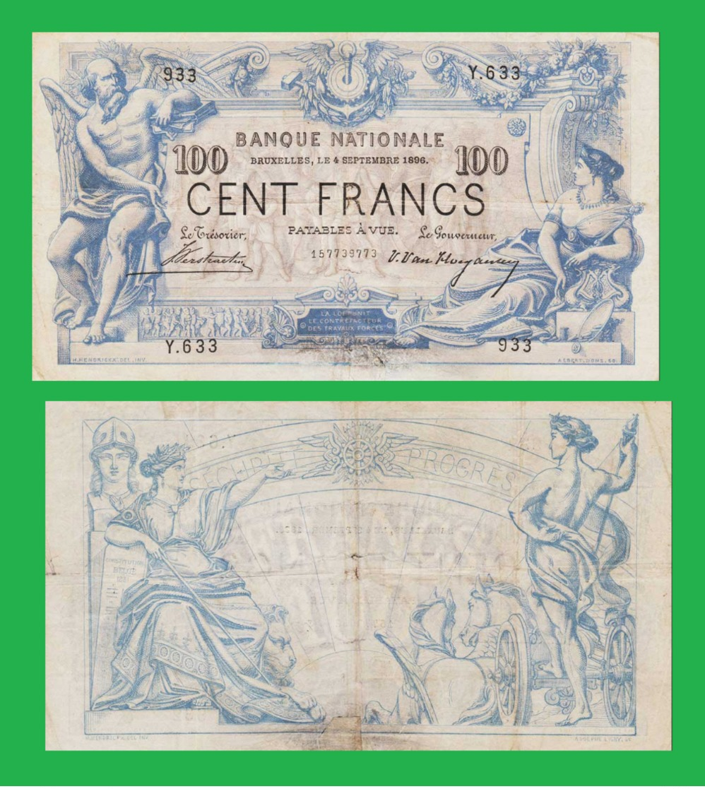 BELGIUM 100 FRANCS 1908  -- Copy - Copy- Replica - REPRODUCTIONS - [ 9] Collections