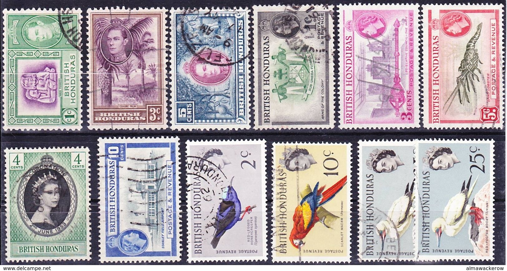 2017-0223 British Honduras Lot Used O - British Honduras (...-1970)