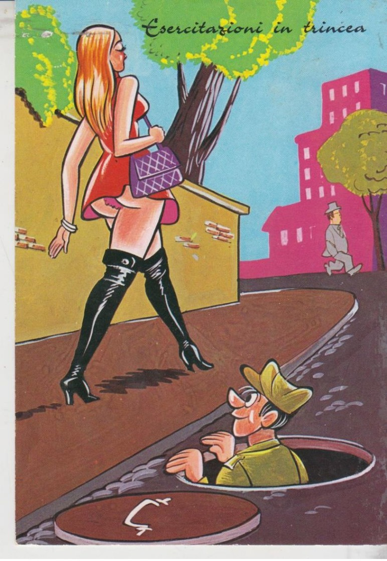 Humor Militari Pin Ups Pinup's Pin Up Esercitazioni In Trincea No Vg - Humour