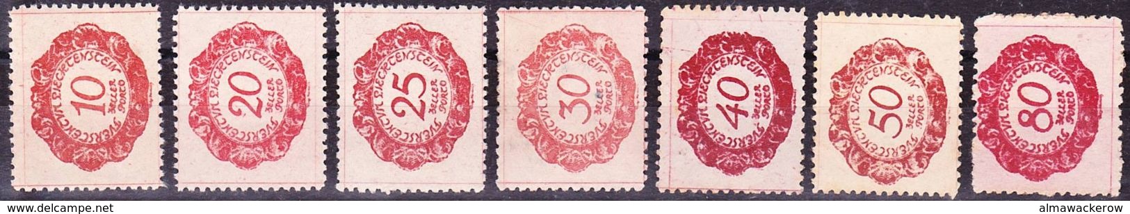 2017-0246 Liechtenstein 1920 Postage Due Stamps MH/MNG */(*) - Portomarken