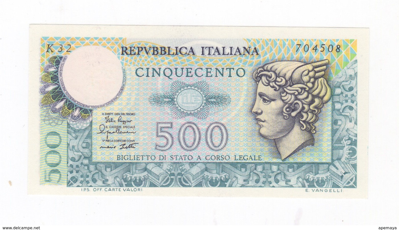 Italy 500 Lire " Mercurio " 1979 UNC. - 500 Lire