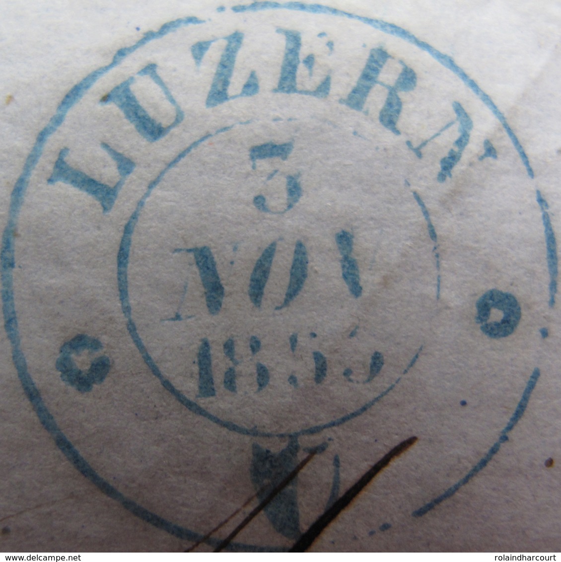 Lot FD/695 - LETTRE Du 3 NOV 1853 - CàD Bleu : LUZERN (SUISSE) TAXE MANUSCRITE 15 > PARON (SUISSE) - Marcophilie