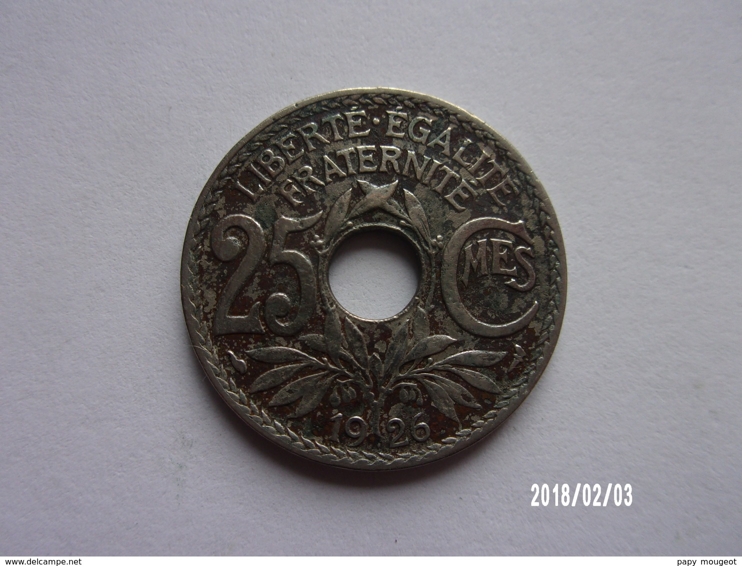 25 Centimes - Lindauer - 1926- KM 867a - 25 Centimes