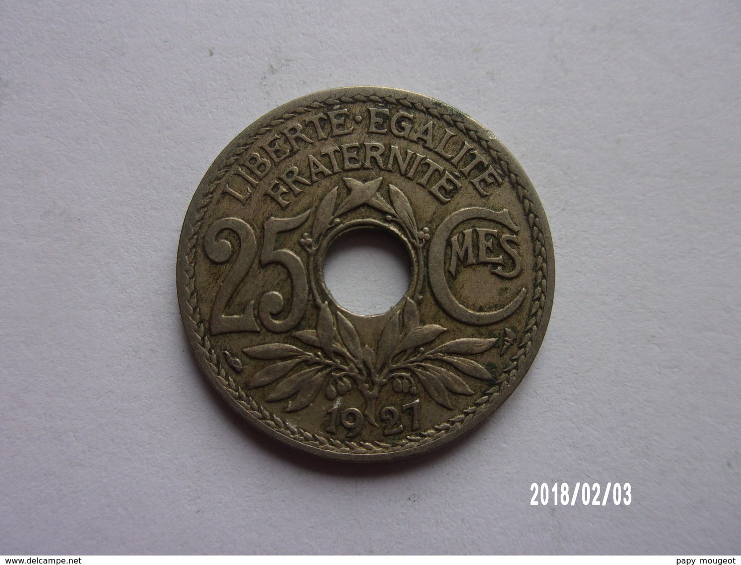 25 Centimes - Lindauer - 1927- KM 867a - 25 Centimes