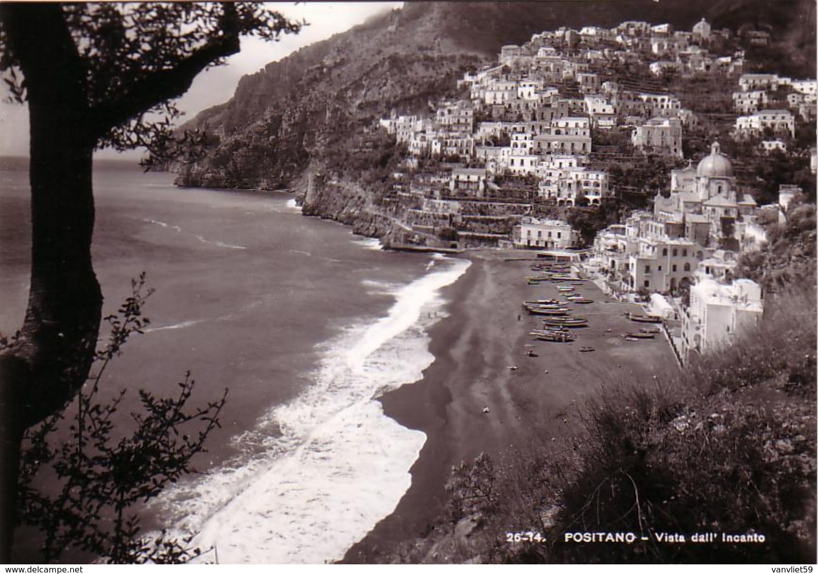 POSITANO-SALERNO-VISTA DALL'INCANTO-CARTOLINA VERA FOTOGRAFIA-ANNO 1955-60 - Salerno