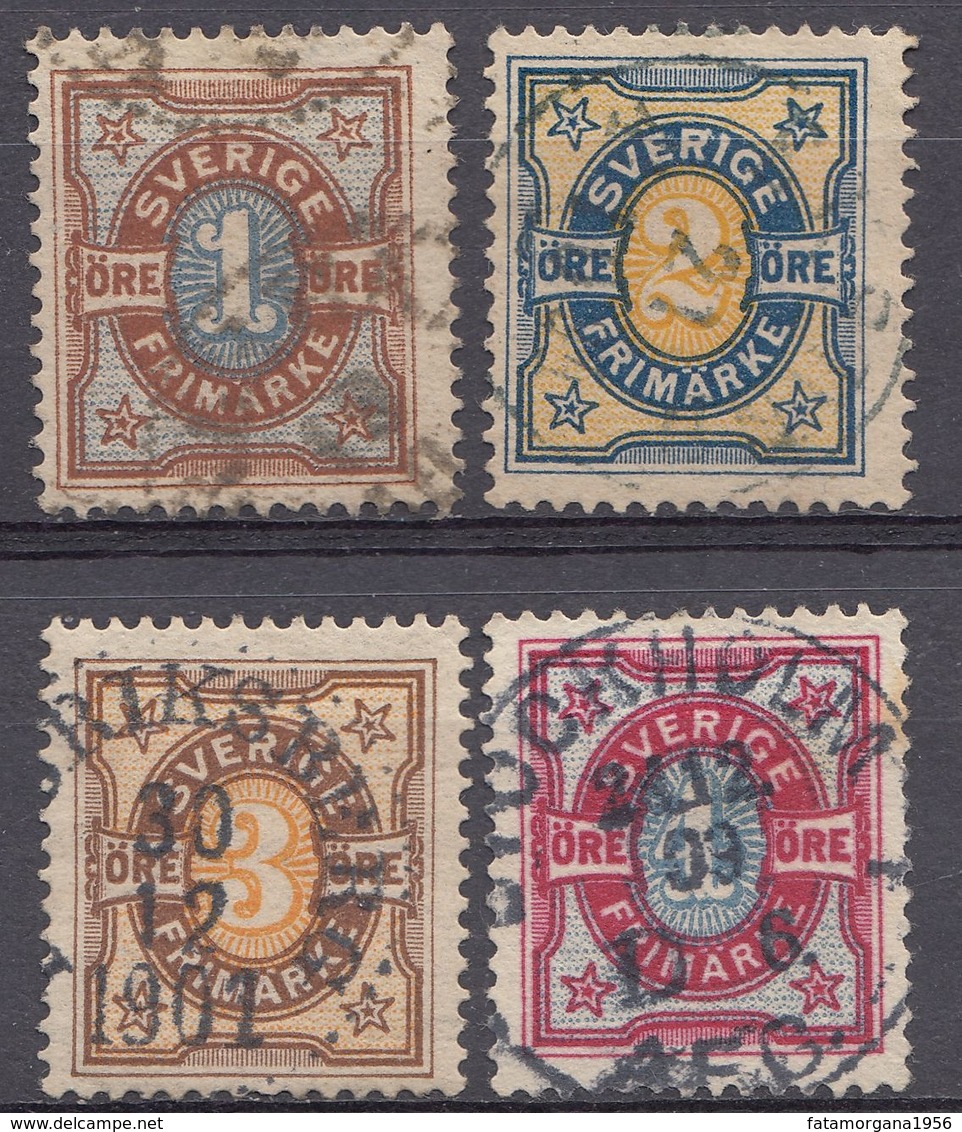 SVEZIA - SVERIGE - 1892 - Serie Completa Obliterata Yvert 51/54. - Used Stamps