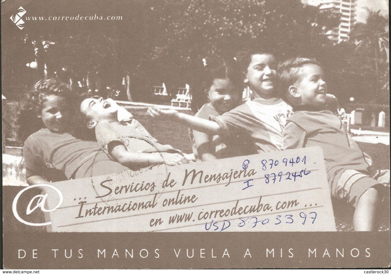 J) 2003 CUBA-CARIBE, CHILDREN, INTERNATIONAL MESSAGING SERVICE, FROM YOUR HANDS FLY TO MY HANDS - Lettres & Documents