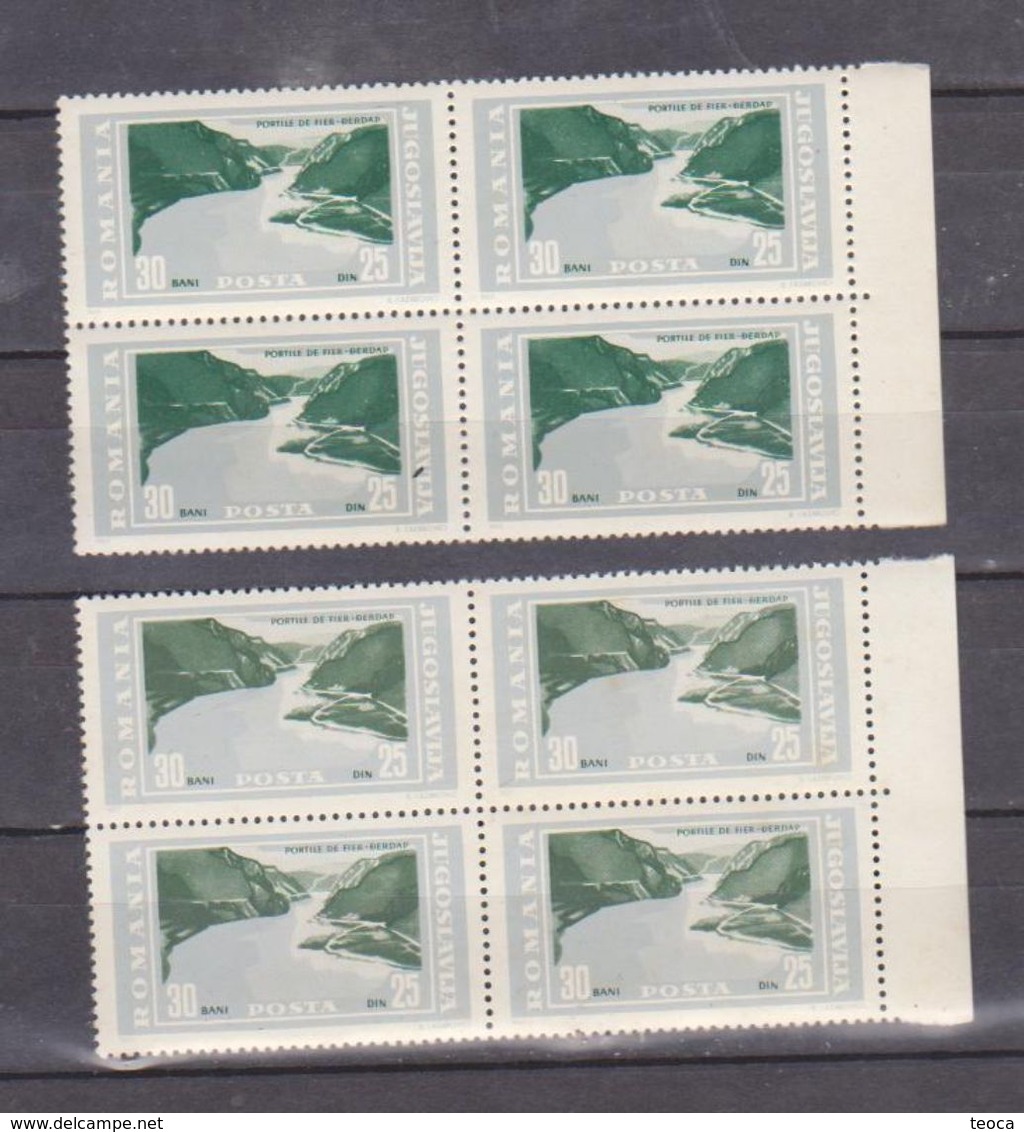 ERRORS, ROMANIA 1965, MI 203, BF X4, MNH, WITH CIRCLE ON FRAME AND COLOR DIFFERENT - Plaatfouten En Curiosa