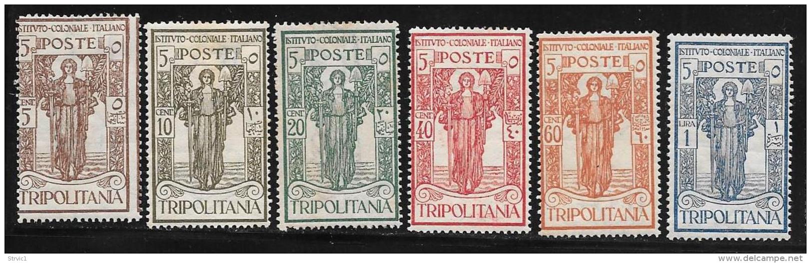 Tripolitania, Scott # B7-12 Mint Hinged "Peace" Issue, 1926, #B8 Is Thin, Not Counted - Tripolitania