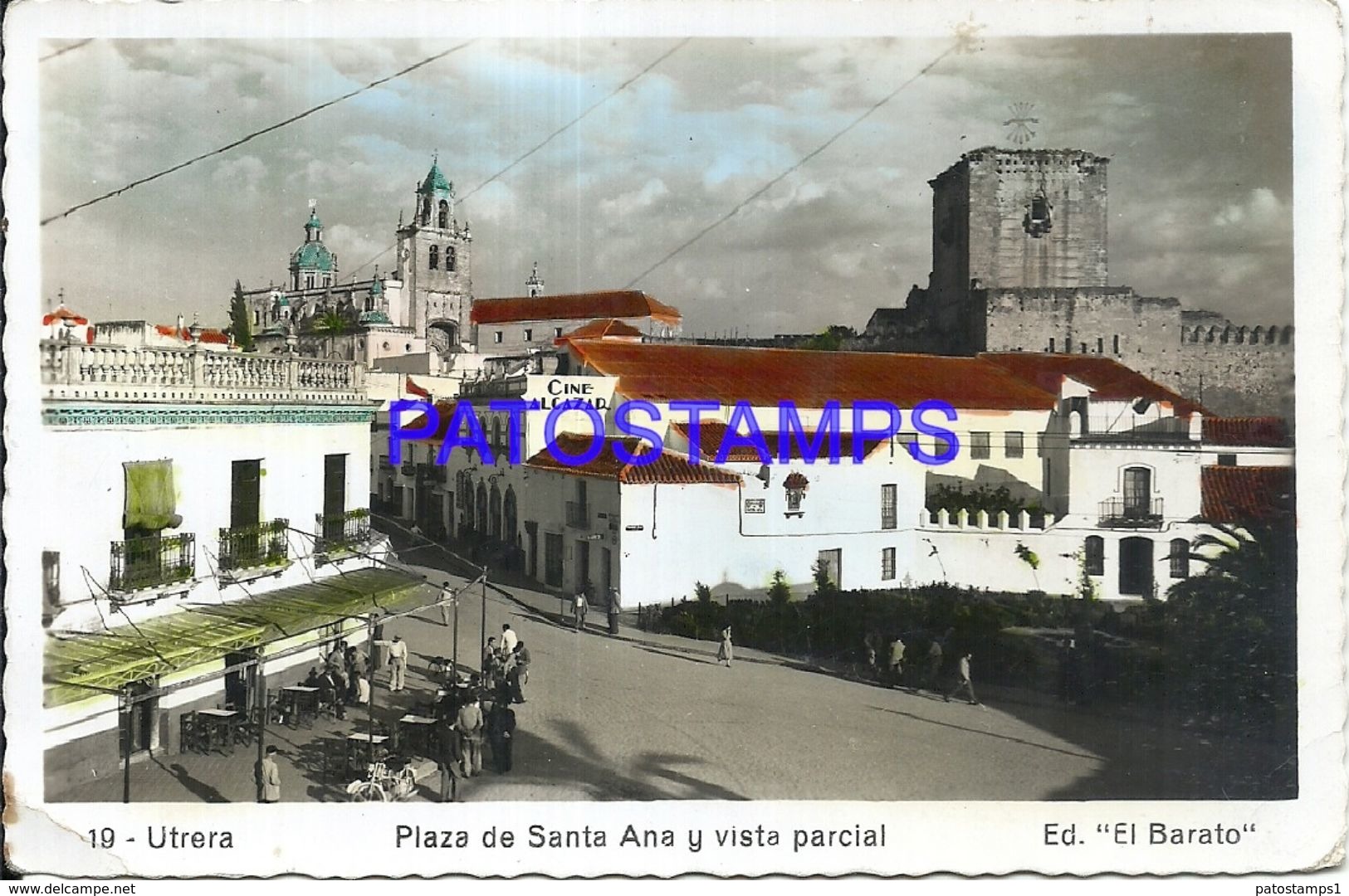 86877 SPAIN ESPAÑA UTRERA ANDALUCIA SQUARE PLAZA DE SANTA ANA Y VISTA PARCIAL BREAK PHOTO NO POSTAL POSTCARD - Fotografie