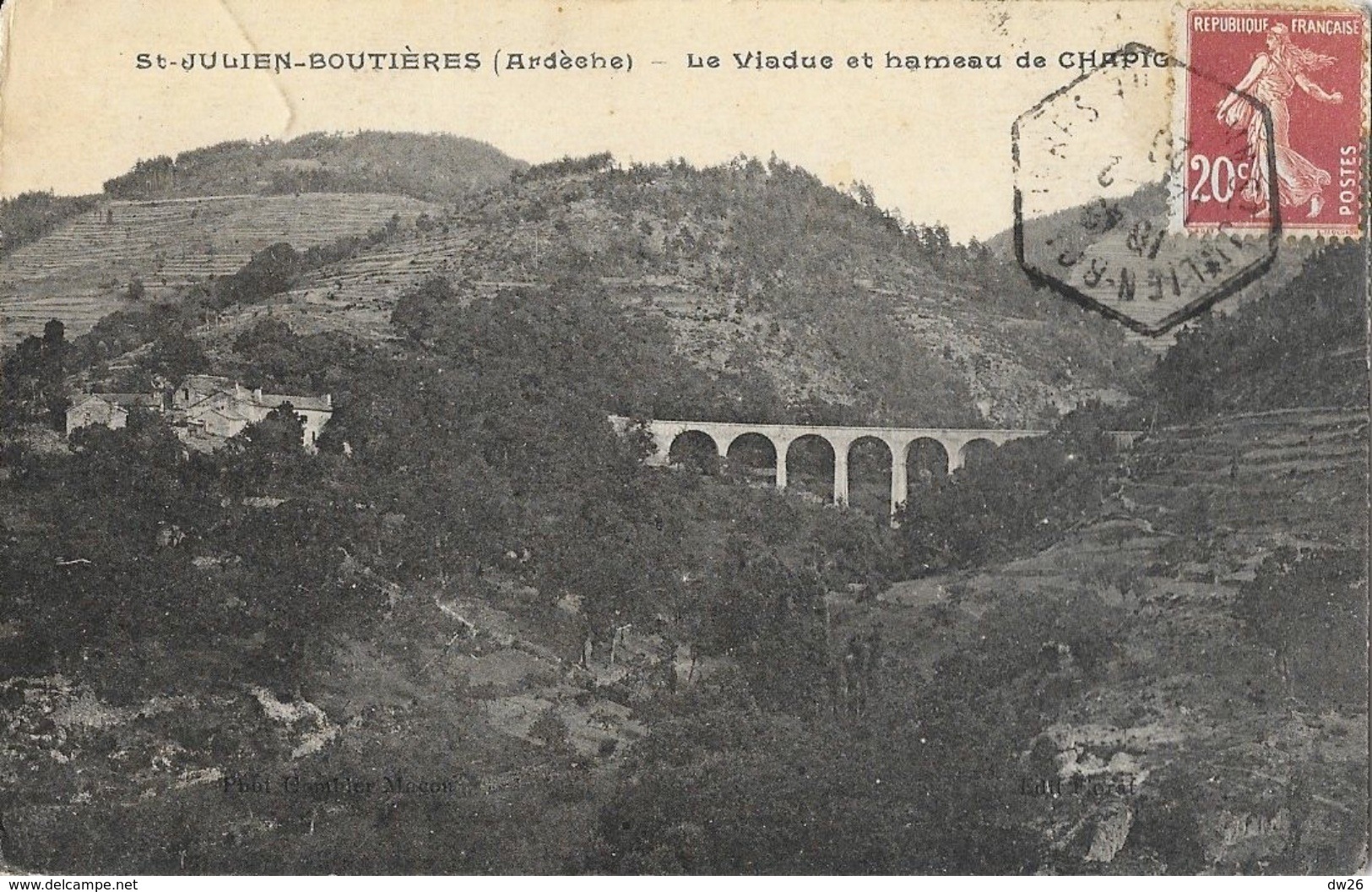 St Saint-Julien-Boutières (Ardèche), Vallée De L'Eyrieux, Le Viaduc Et Hameau De Chapignac - Autres & Non Classés