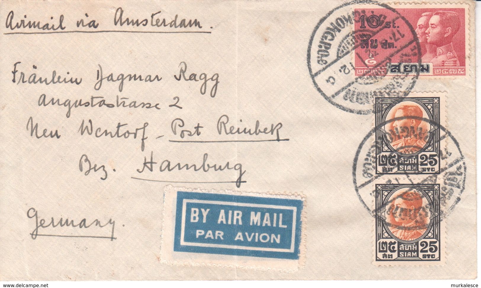 1013  BRIEF  SIAM  -HAMBURG  1932 - Siam