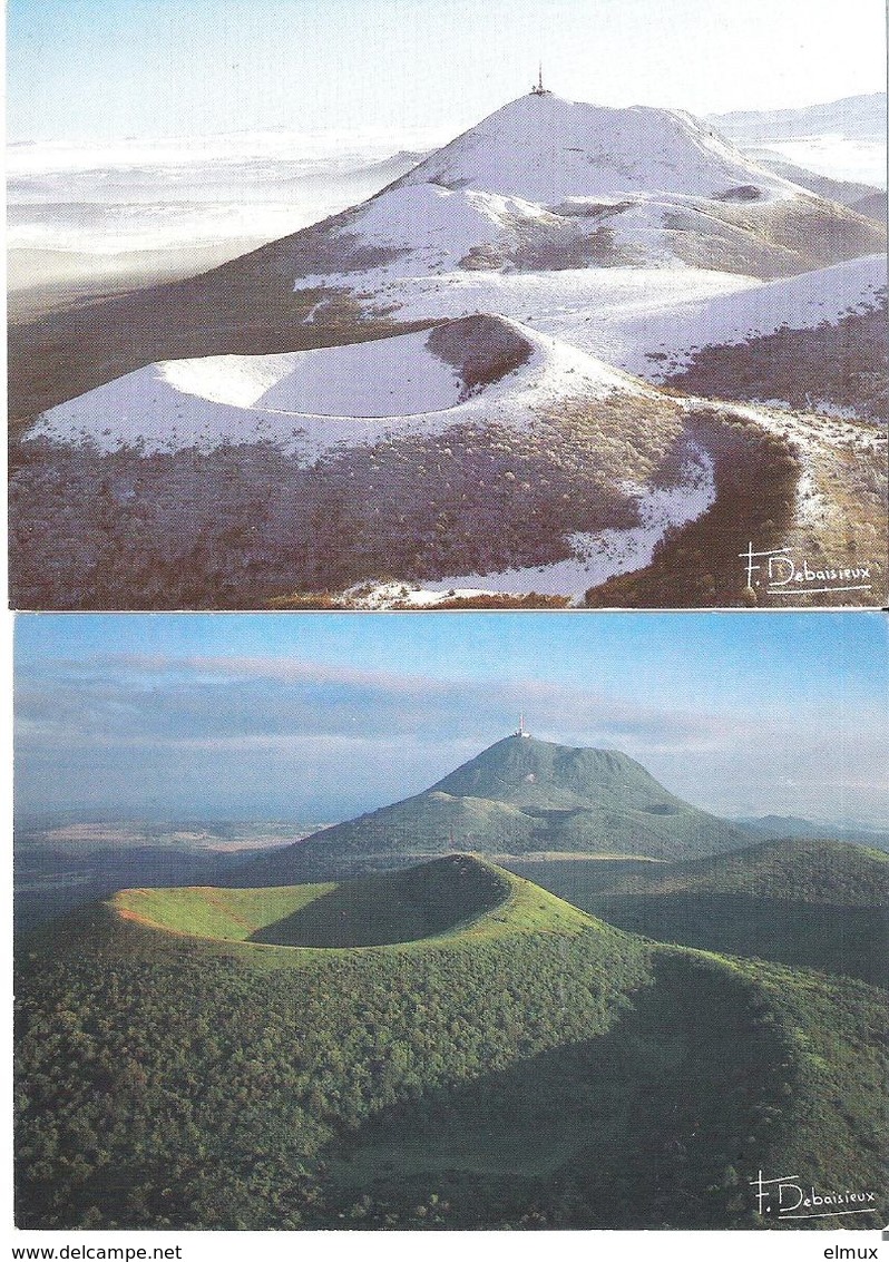 PUY DE PARIOU ET PUY DE DOME . 2  CP FRANCIS DEBAISIEUX Printemps Et Hiver - Auvergne