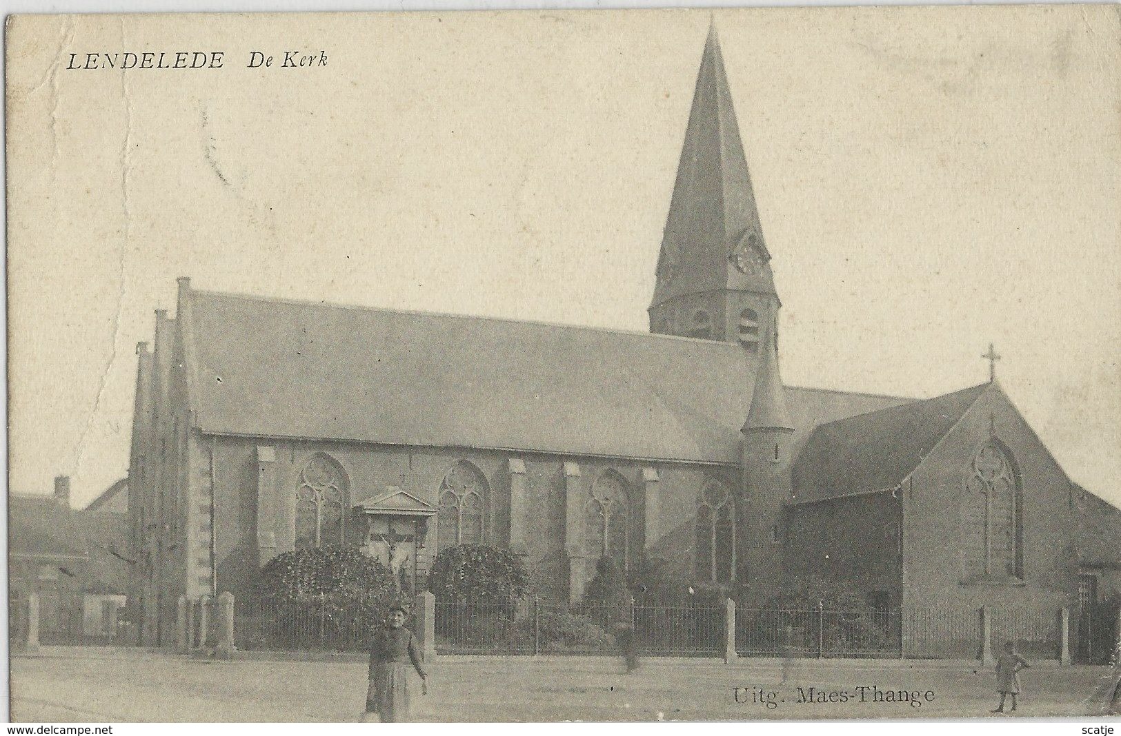 Lendelede   De Kerk   (kreukjes)   -   1910  Naar  Brugge - Lendelede