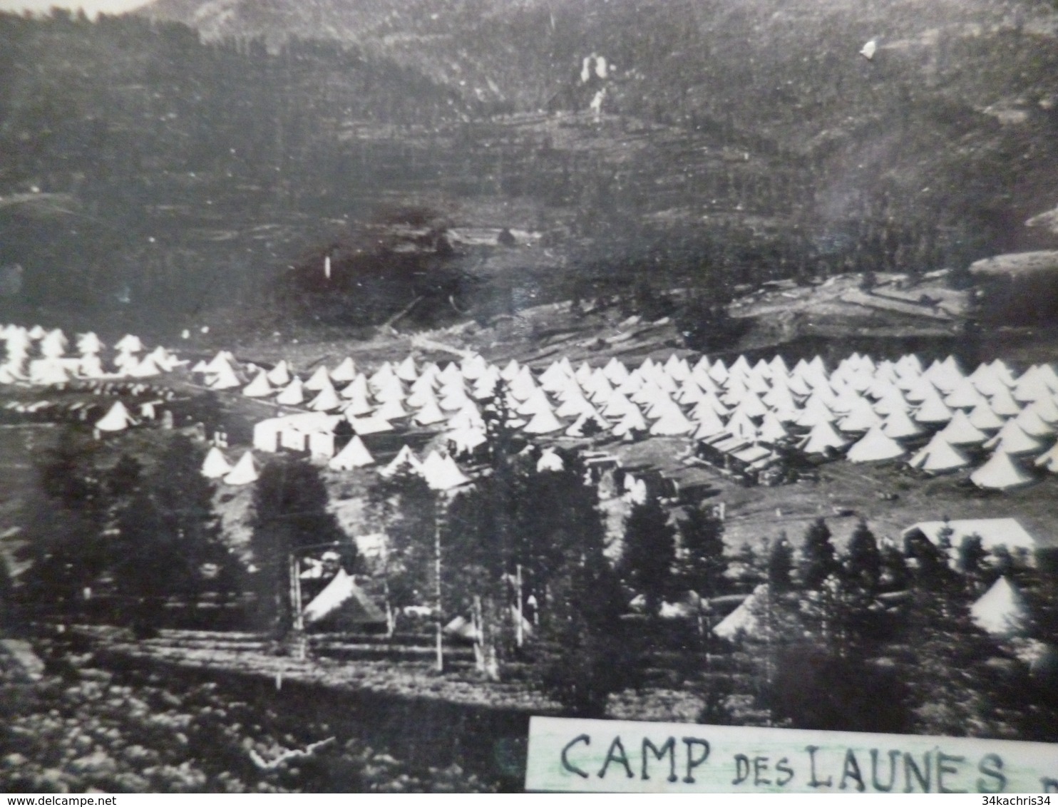 Carte Photo 06 Alpes Maritimes Camp Des Launes Près Beuil Militaires Chantier Jeunesse? En L'état - Autres & Non Classés