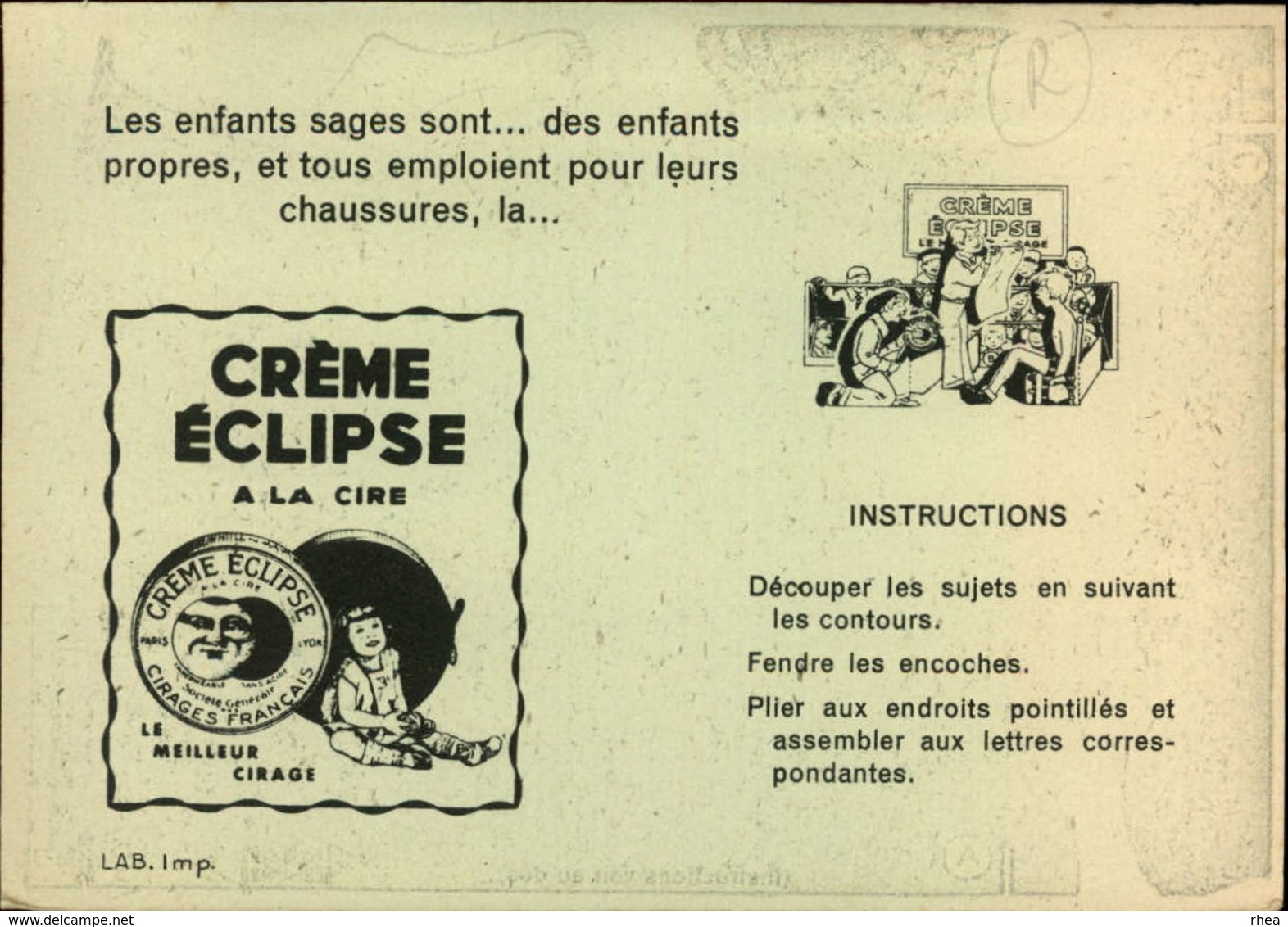 PUBLICITES -  Carte à Découper - CREME ECLIPSE - Cirage - Illustrée Par EDOUARD BERNARD - Boxe - Ring - Advertising