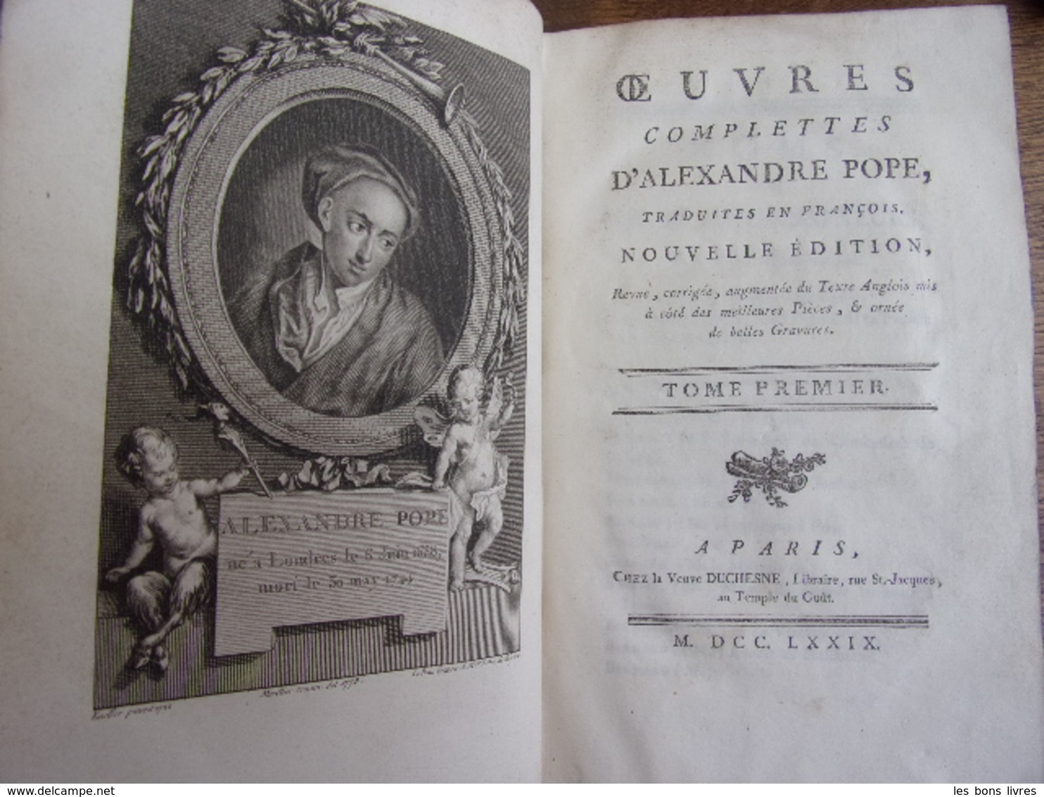 ŒUVRES D'ALEXANDRE POPE 2 Vols Orné De Belles Gravures MDCCLXXIX - Before 18th Century