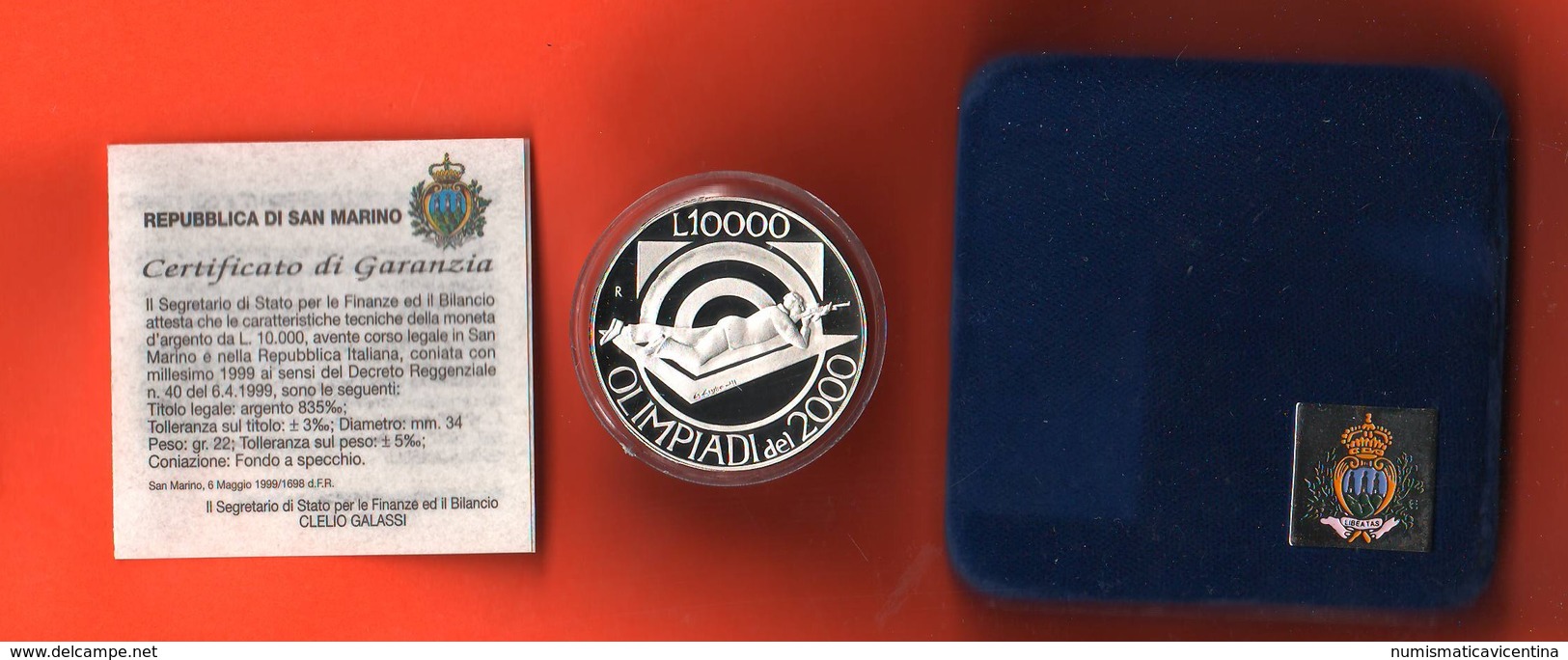 San Marino Saint Marin 10000 Olimpiadi 1999 Sidney Olympics Games Proof - San Marino