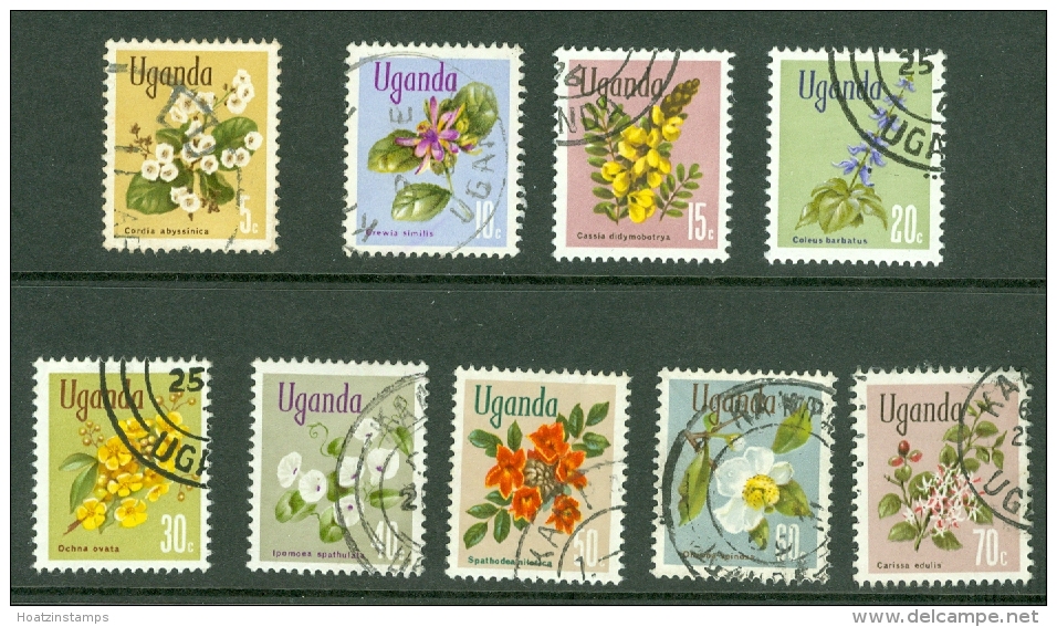 Uganda: 1969/74  Flowers To 10/-    Used - Uganda (1962-...)
