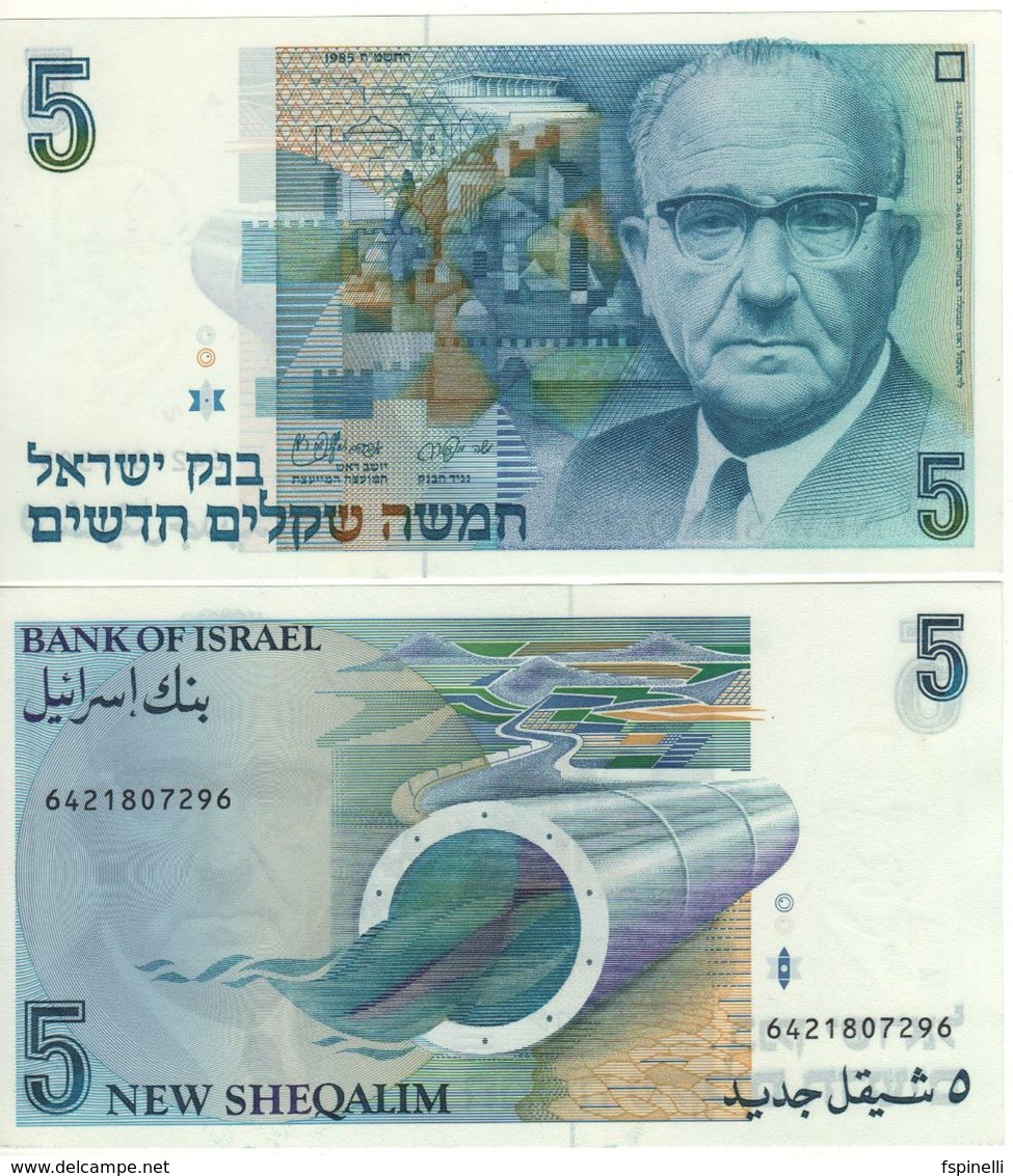 ISRAEL   5 New Sheqalim P52a   (1985)   ( Levi Eshkol )  UNC - Israel