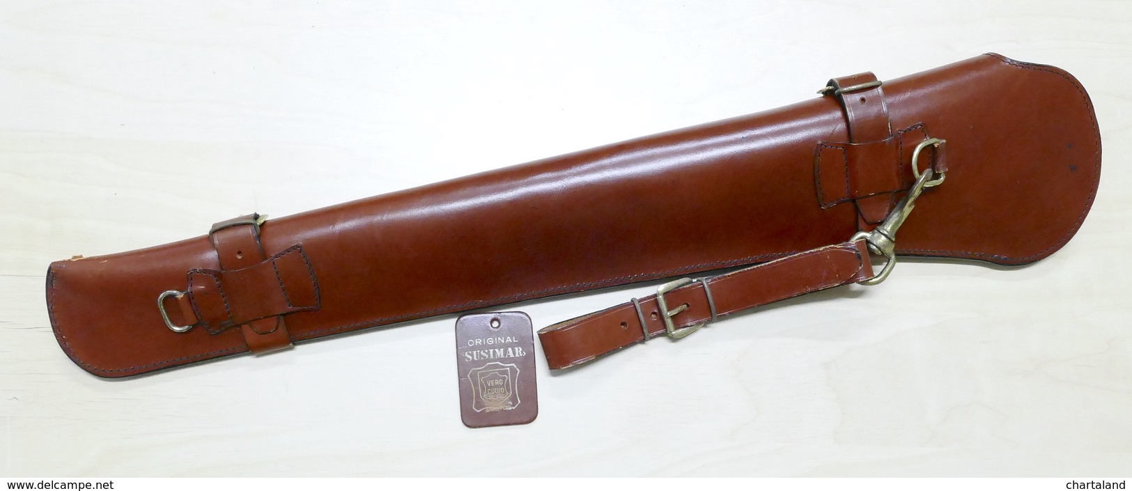 Militaria Caccia Fondina Custodia Per Fucile In Cuoio Leather Rifle Case Holster - Other & Unclassified