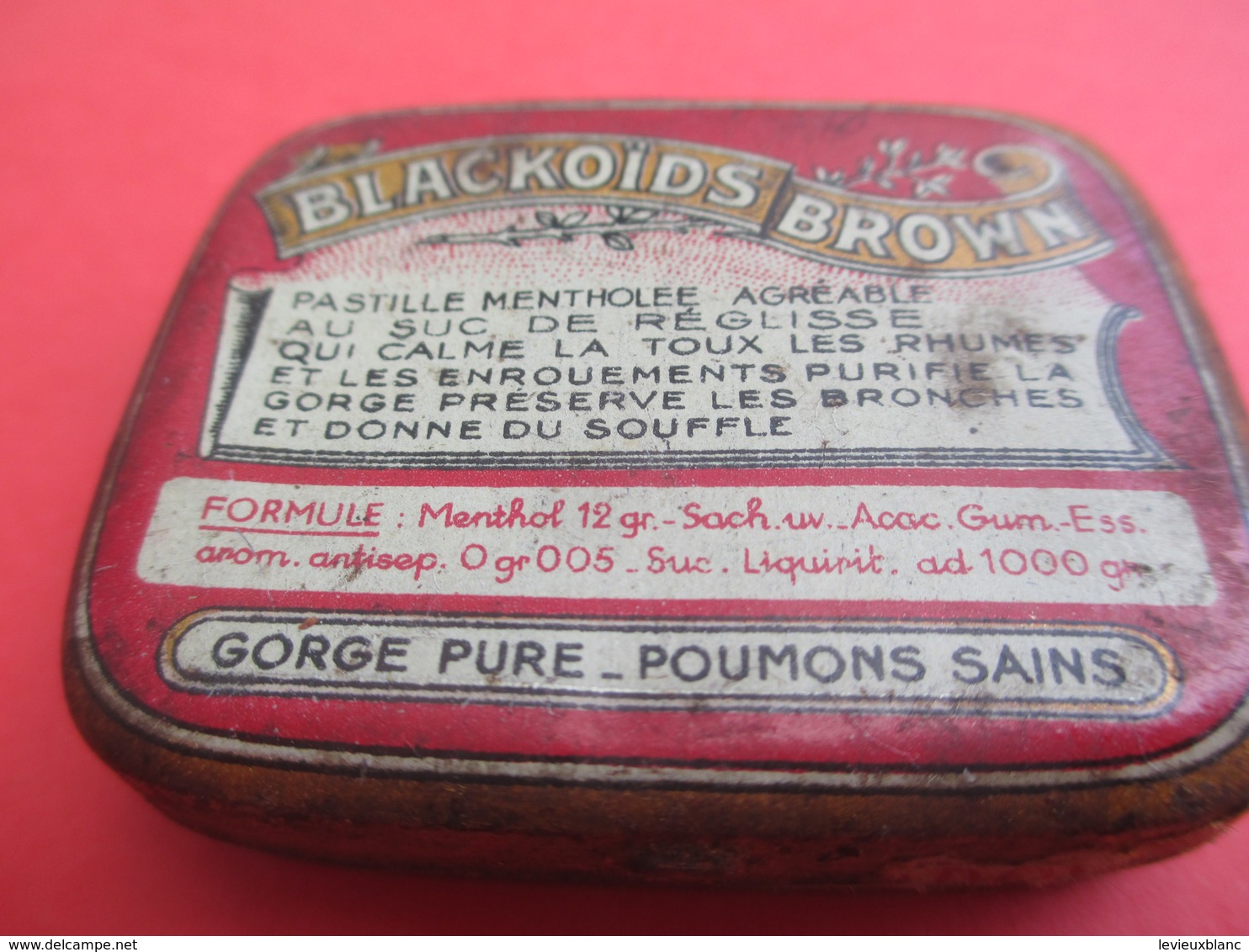 Boite Métallique Ancienne/Blackoïds Brown/Pastille Mentholée Suc Réglisse/O KIM Pharmacien/Paris/Vers 1950-1960 BFPP161 - Dozen