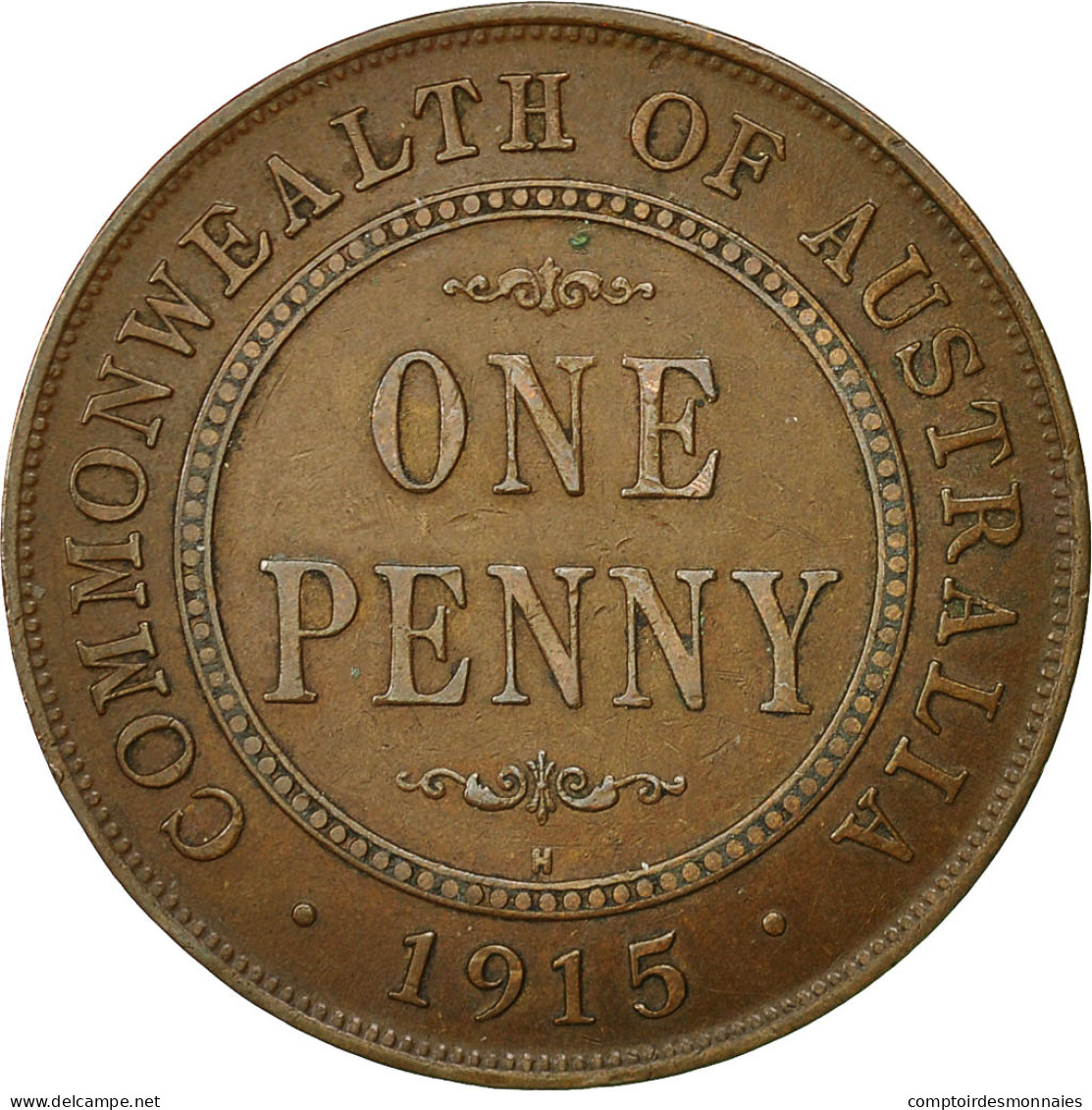 Monnaie, Australie, George V, Penny, 1915, Heaton, TTB+, Bronze, KM:23 - Penny