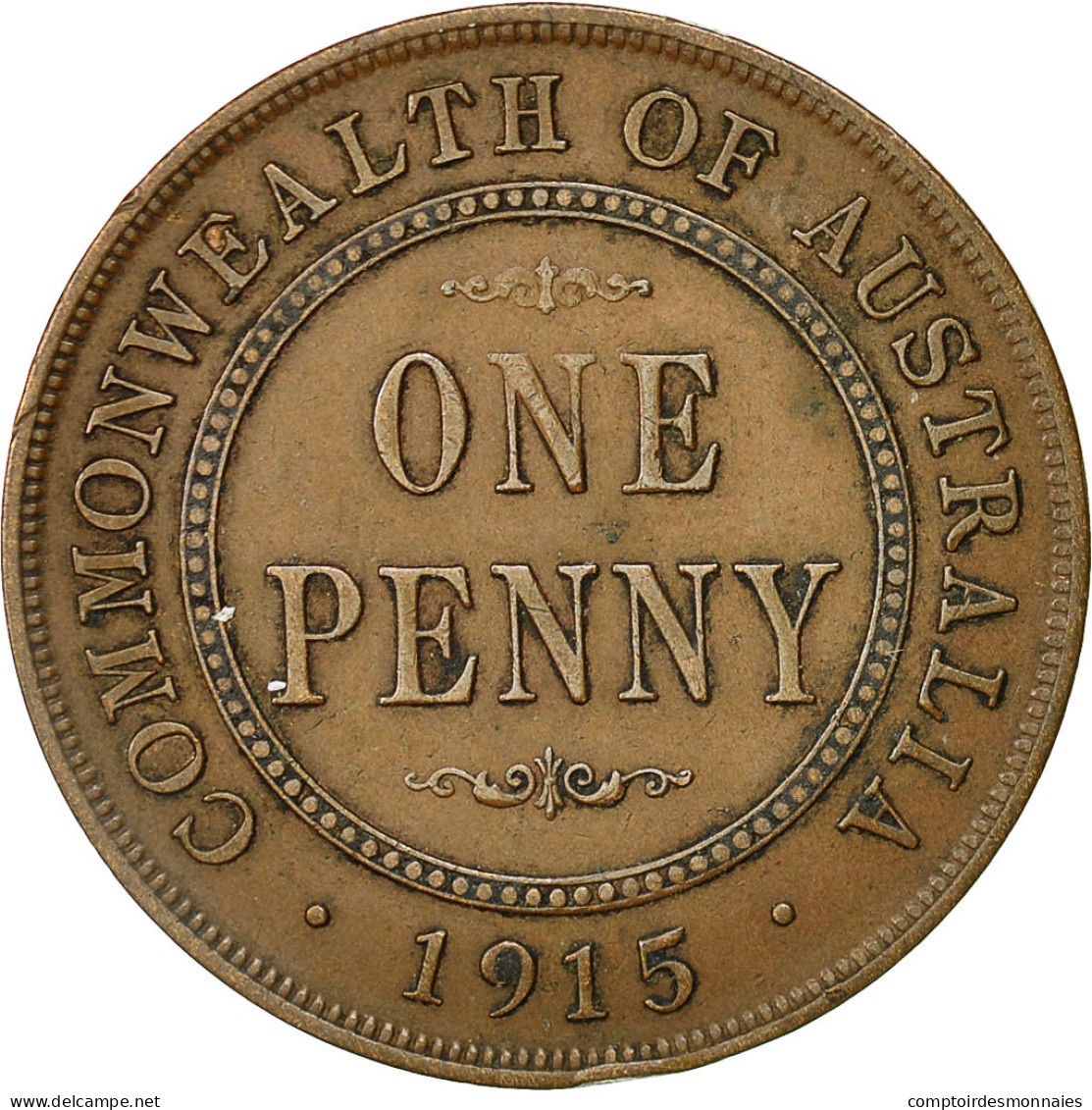 Monnaie, Australie, George V, Penny, 1915, Londres, TTB, Bronze, KM:23 - Penny