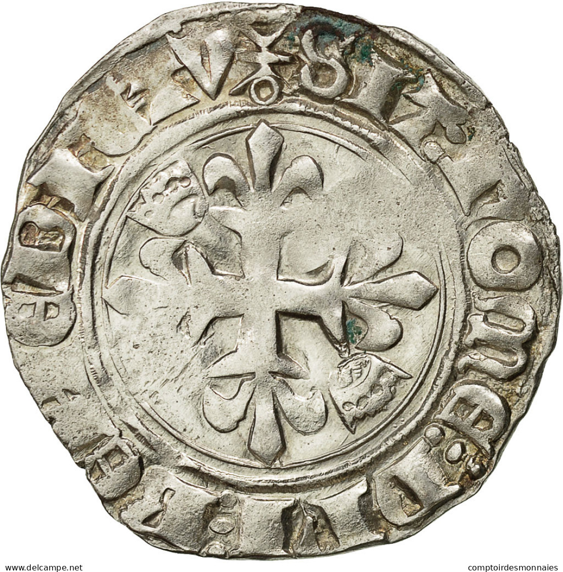 Monnaie, France, Charles VI, Florette, 1417, Paris, TTB+, Billon, Duplessy:387A - 1380-1422 Charles VI The Beloved