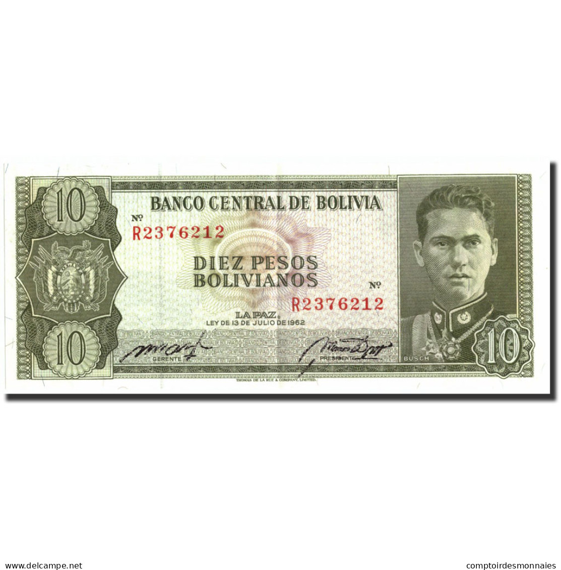 Billet, Bolivie, 10 Pesos Bolivianos, 1962, 1962, KM:154a, SPL - Bolivia