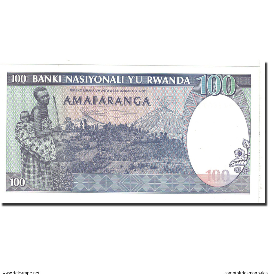 Billet, Rwanda, 100 Francs, 1989, 1989-04-24, KM:19, NEUF - Rwanda