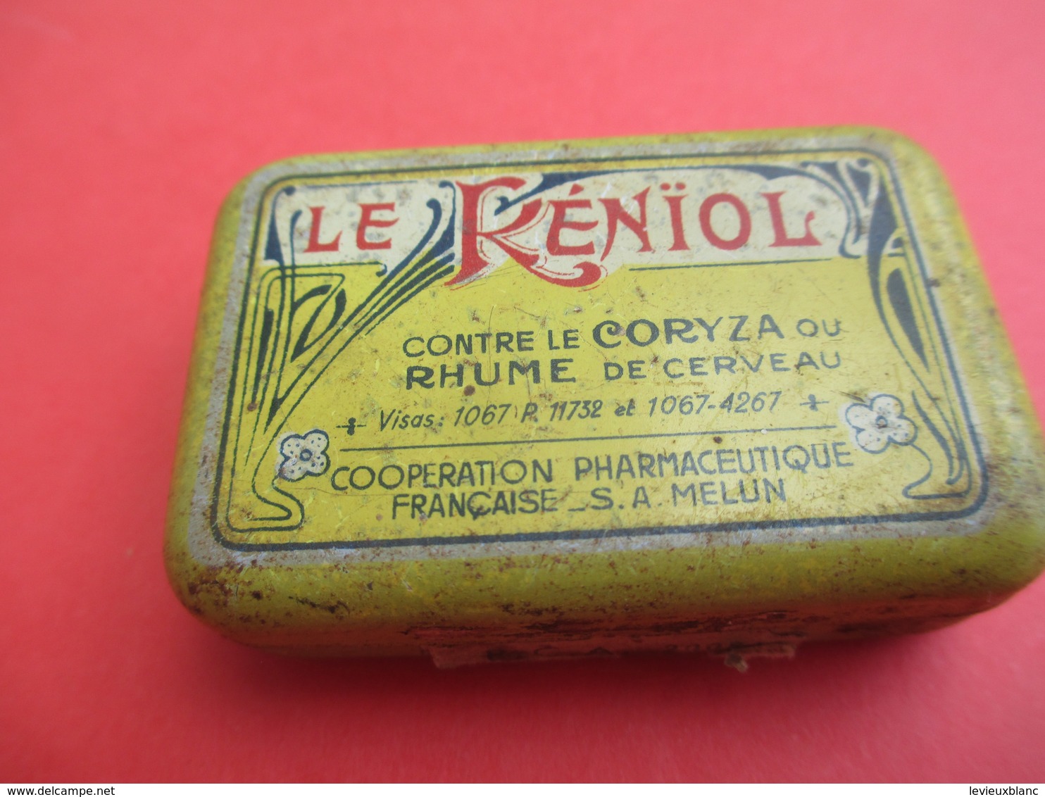 Boite Métallique Ancienne/Le Renïol/Contre Le Coryza Ou Rhume De Cerveau/Coopération Pharm/MELUN/Vers 1930-1950 BFPP159 - Scatole