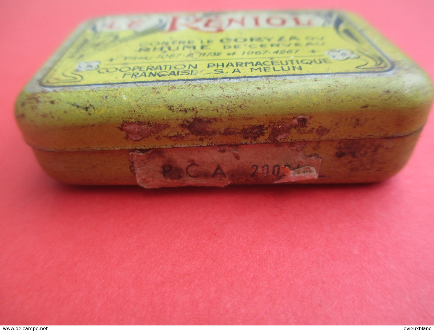 Boite Métallique Ancienne/Le Renïol/Contre Le Coryza Ou Rhume De Cerveau/Coopération Pharm/MELUN/Vers 1930-1950 BFPP159 - Cajas