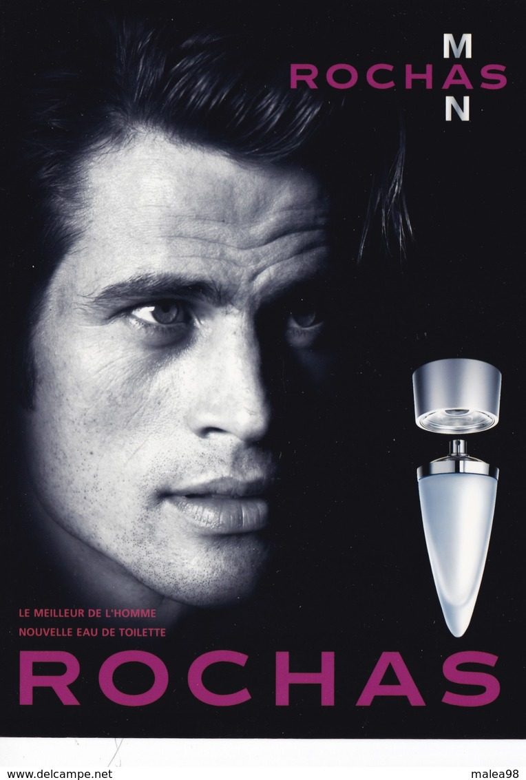 CARTE  PUBLICITAIRE ,,,,,,PARFUM  ROCHAS   MAN ,,,,,, TBE - Other & Unclassified