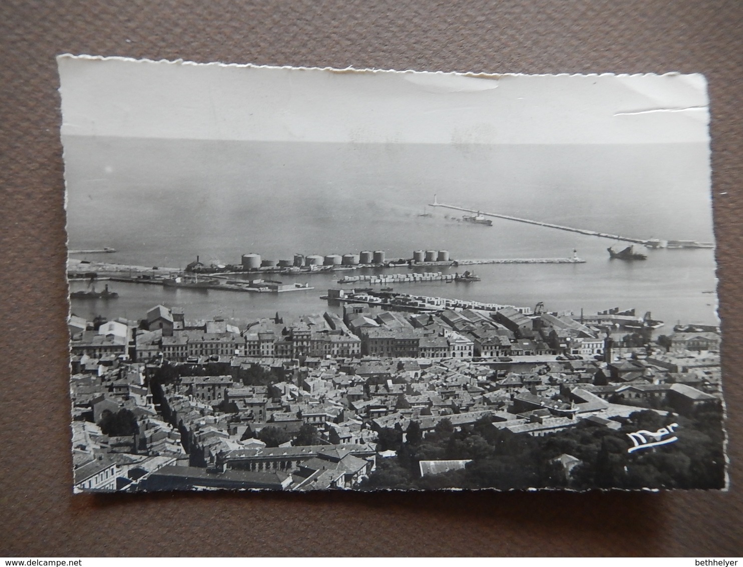 CPA - D34 - SETE - L'ENTREE DU PORT - AERIENNE - TIMBREE 1948 - PHOTO VERITABLE - R12136 - Sete (Cette)