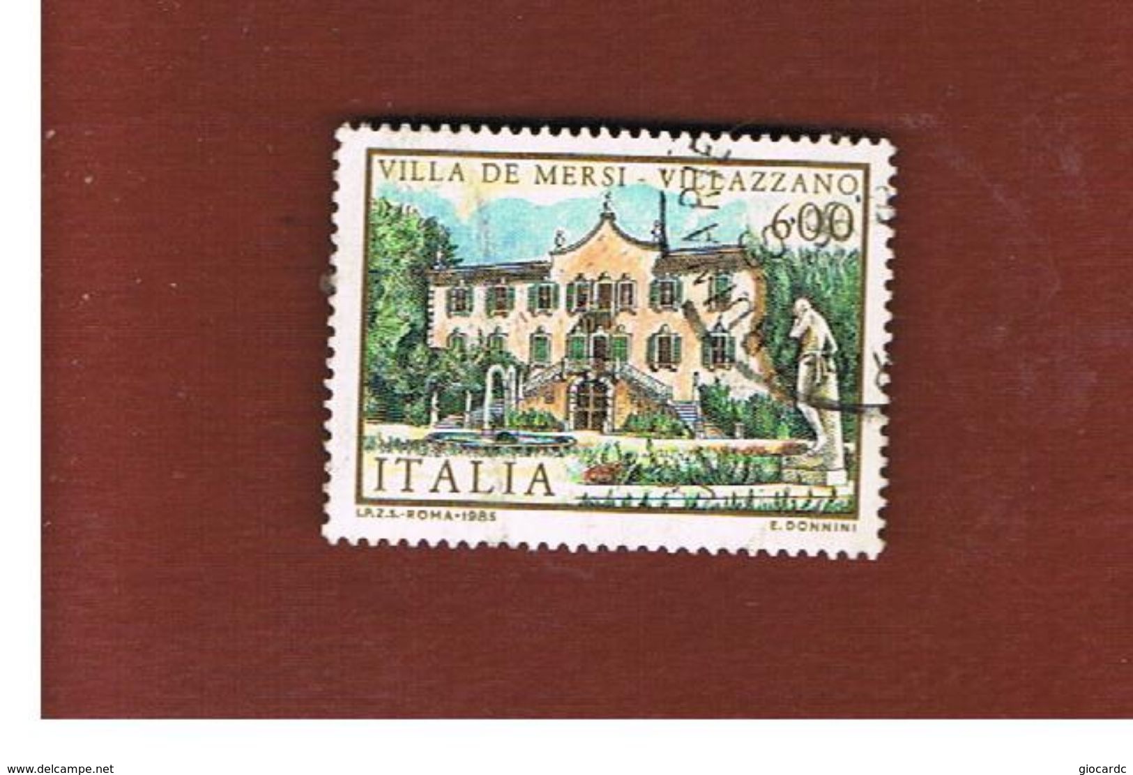 ITALIA REPUBBLICA  - SASS. 1735 -      1985  VILLED' ITALIA: DE MERSI      -      USATO - 1981-90: Usados