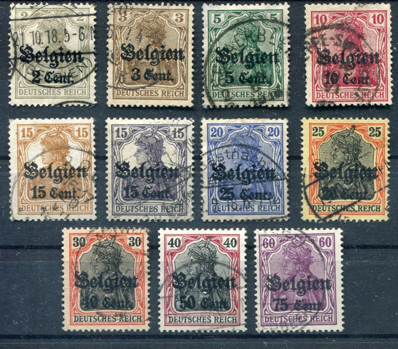 Landespost In Belgien  Schönes LOT   Mi. 10-21 O/used   Perfekt   Siehe Bild - Besetzungen 1914-18