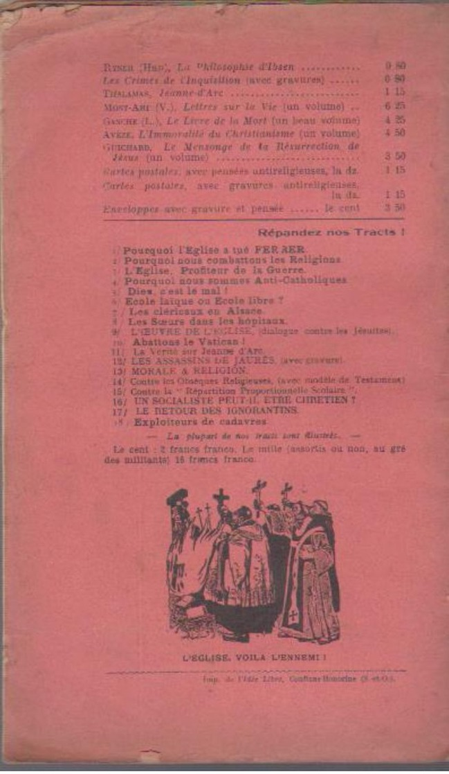 ALMANACH DE LA LIBRE PENSÉE 1925 - Autres & Non Classés