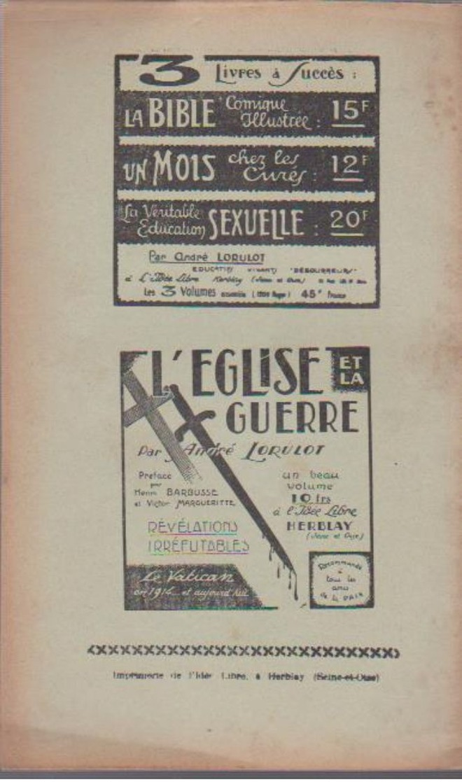 ALMANACH DE LA LIBRE PENSÉE 1933 - Other & Unclassified