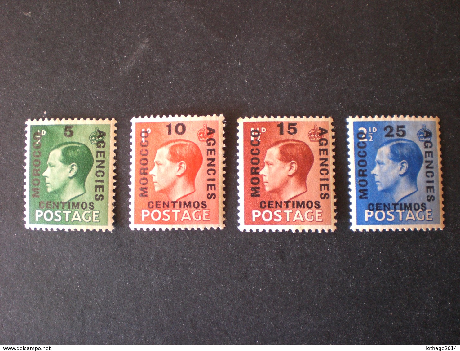 Great Britain BRITISH Uffici Postali Britannici Del Marocco Francesi Angleterre 1936 Overprinted & Surcharged MNH - Levant Britannique