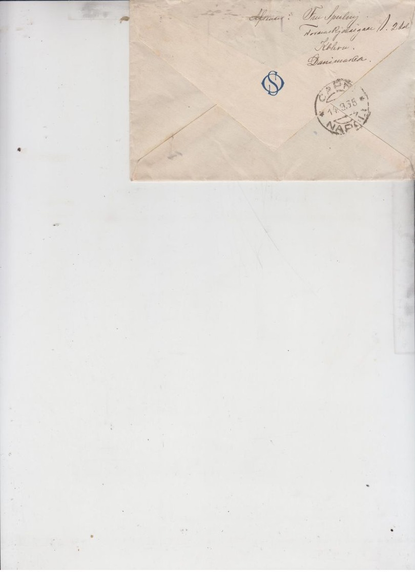 Danmark 1935 Per Capri Napoli - Storia Postale