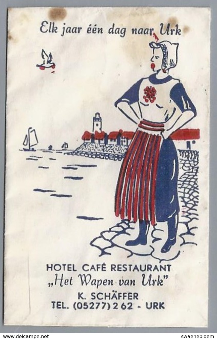 Suikerzakje.- Urk. Hotel Café Restaurant - Het Wapen Van Urk - K. SCHÄFFER. - Suiker