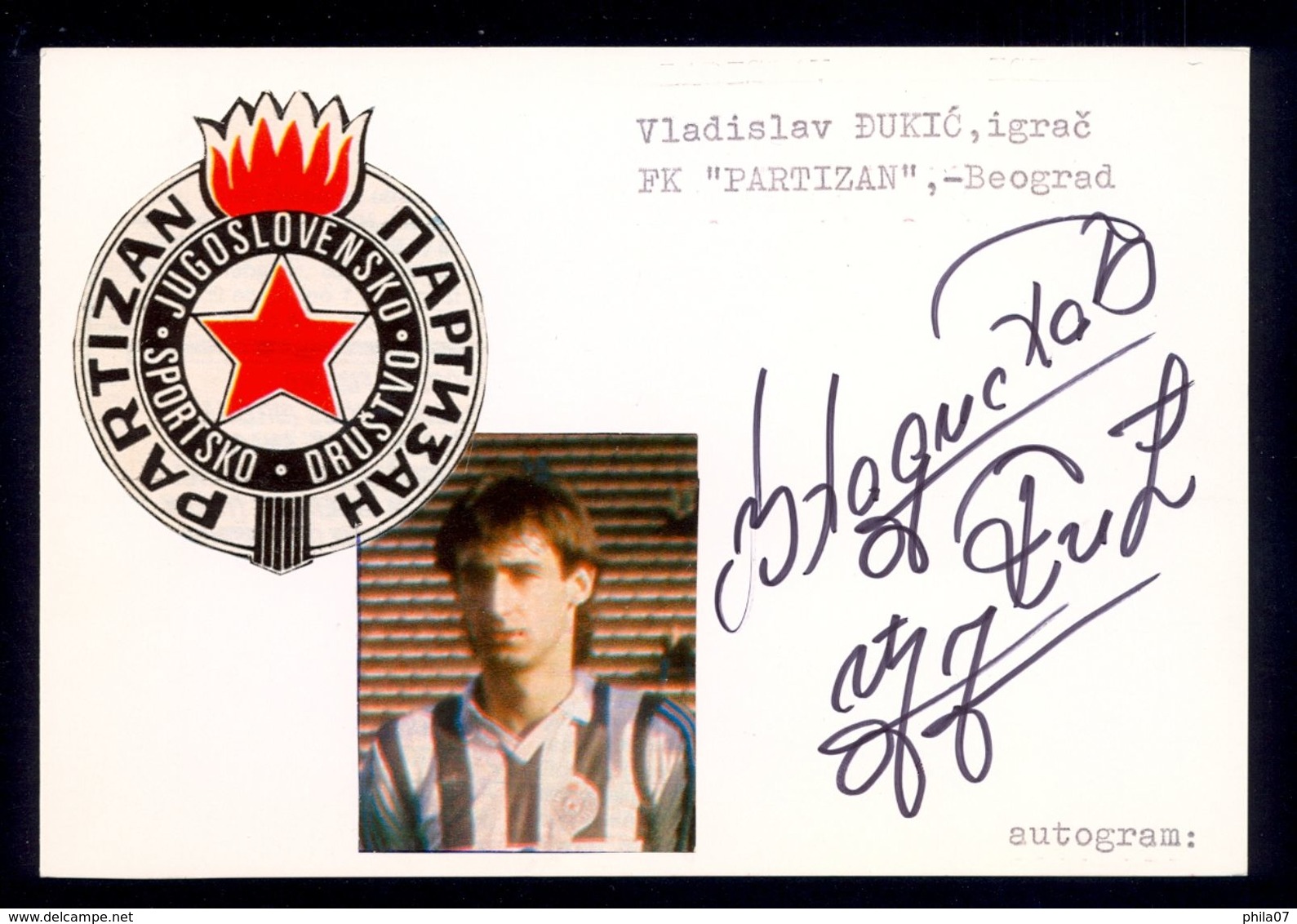 Vladislav Djukic - Original Authographs - Football Striker - FK Partizan / 2 Scans - Autógrafos