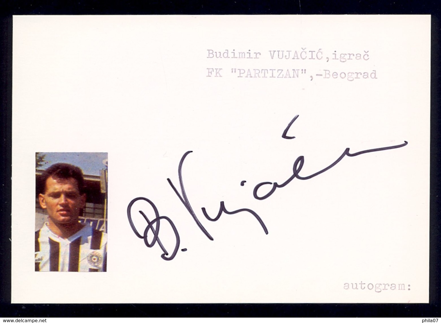 Budimir Vujacic - Original Authographs - Footballer - FK Partizan / 2 Scans - Authographs