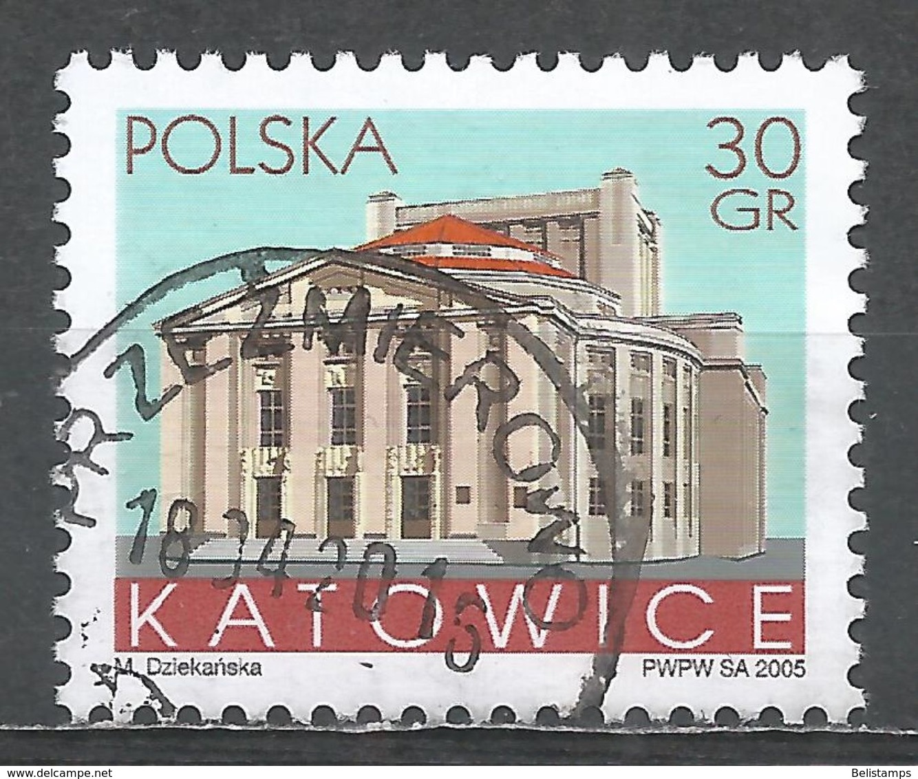 Poland 2005. Scott  #3777 (U) Buildings, Katowice *Complete Issue* - Oblitérés