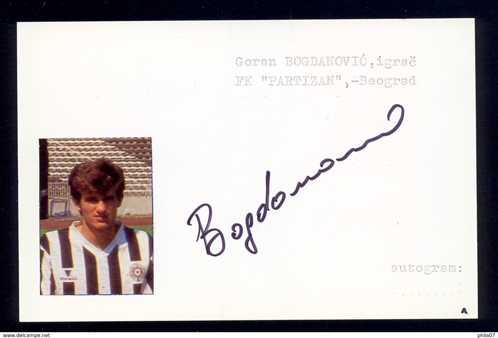 Gordan Bogdanovic - Original Authographs - Midfielder - FK Partizan / 2 Scans - Handtekening
