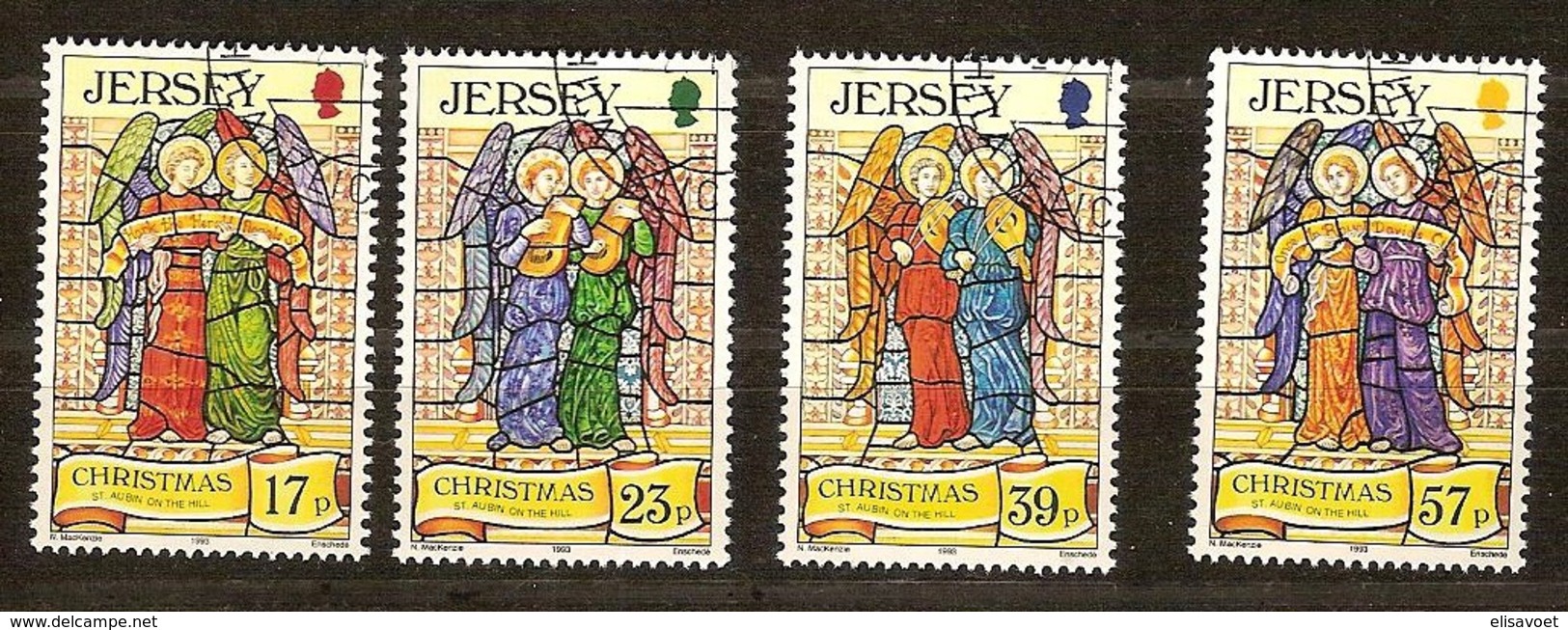 Jersey 1993 Yvertn°  629-632  (°) Oblitéré Used Cote 7,50 Euro Noël Christmas Kerstmis - Jersey