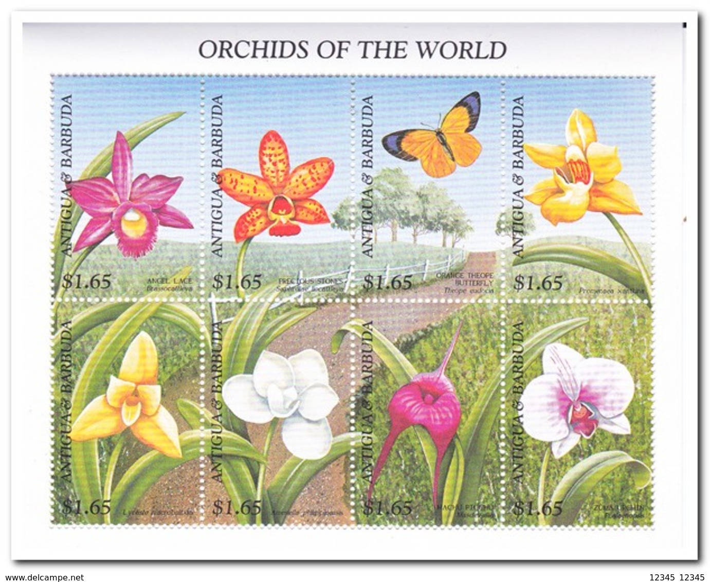 Antigua & Barbuda 1997, Postfris MNH, Flowers, Orchids, Butterflies - Antigua En Barbuda (1981-...)